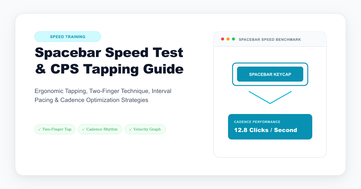 Gamer practicing spacebar speed test clicks per second benchmark